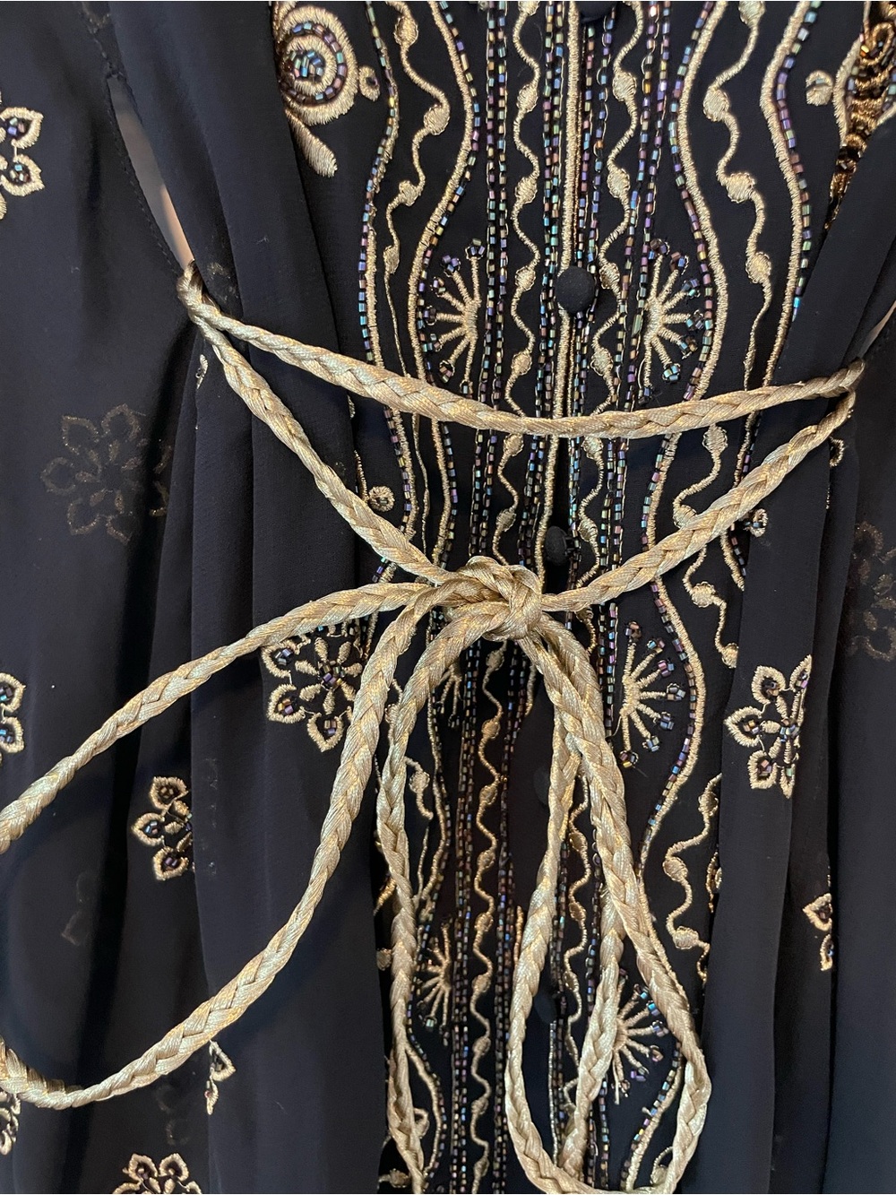 Alice + Olivia Black Tunic with Gold Embellishment - Picture 8 of 10
